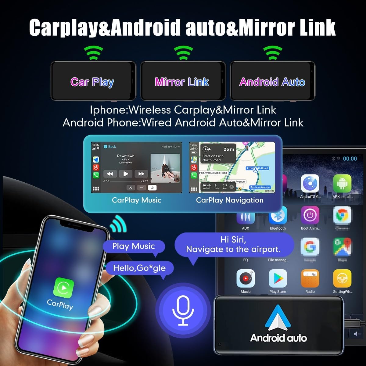 Kunfine Tesla Style Car CarPlay Android Auto Navigation Stereo GPS Radio Reverse Camera 9.7" IPS Touchscreen Headunit Tablet Media Player For Peugeot 301 2013-2022 if Applicable Octa Core 2G+32G Basic
