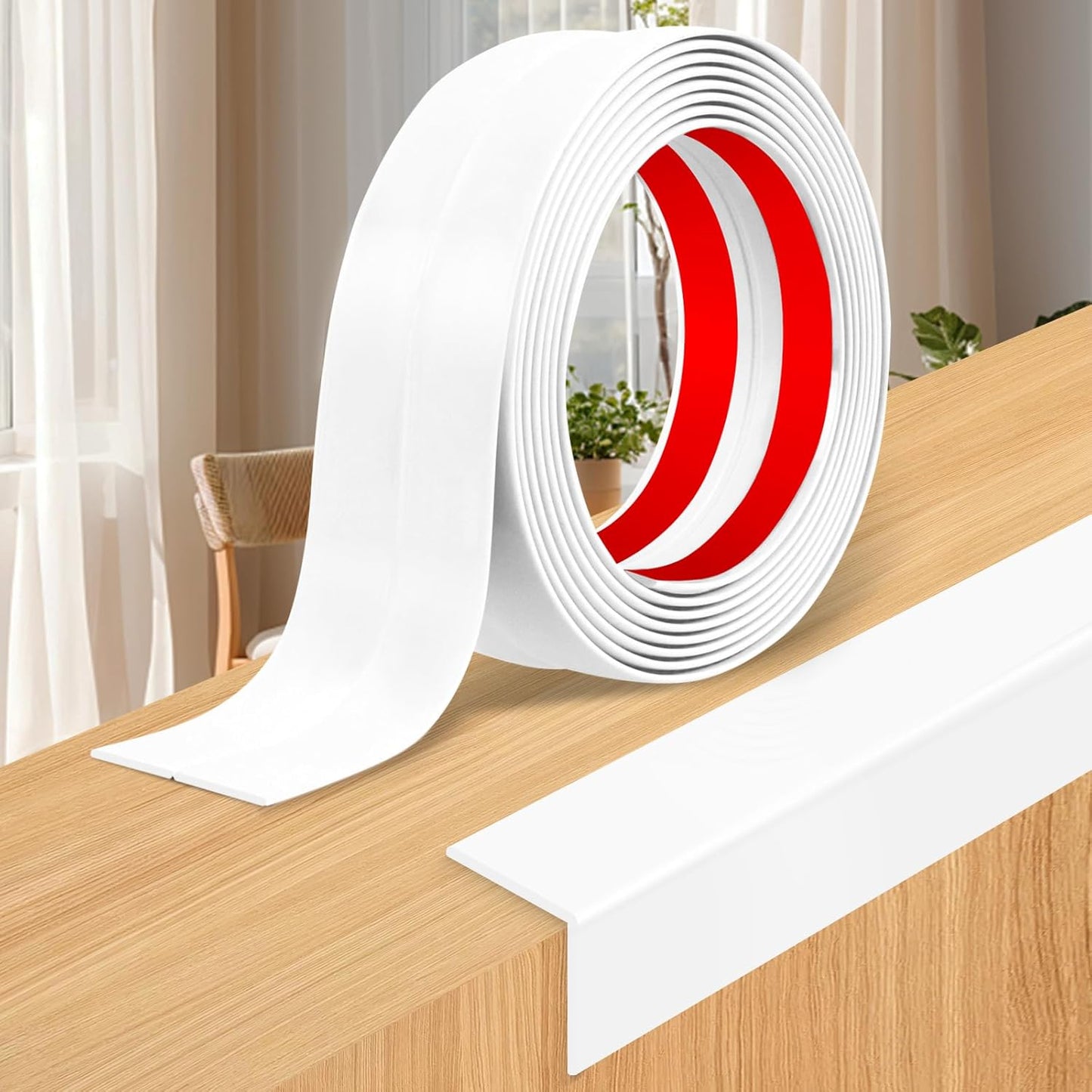 Wall Corner Protector Moulding Trim Peel and Stick Wall Corner Guards Trim Flexible Self Adhesive Edge Protector Moulding, 1.6 in x 20 Ft, White