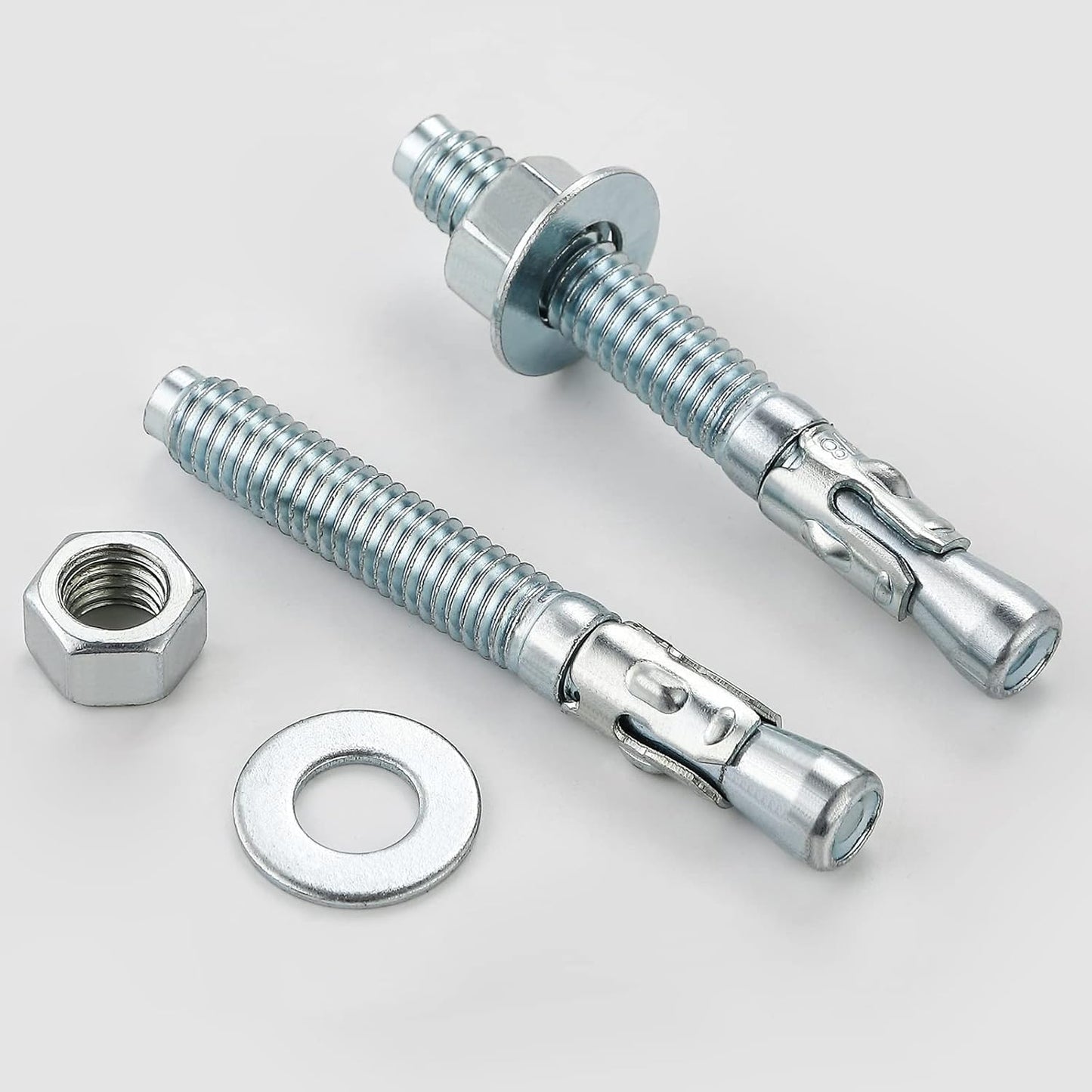 3/8x5" 100Pcs Inch Standard Fasteners for Heavy-Duty Zinc Wedge Anchors for Cement and Concrete