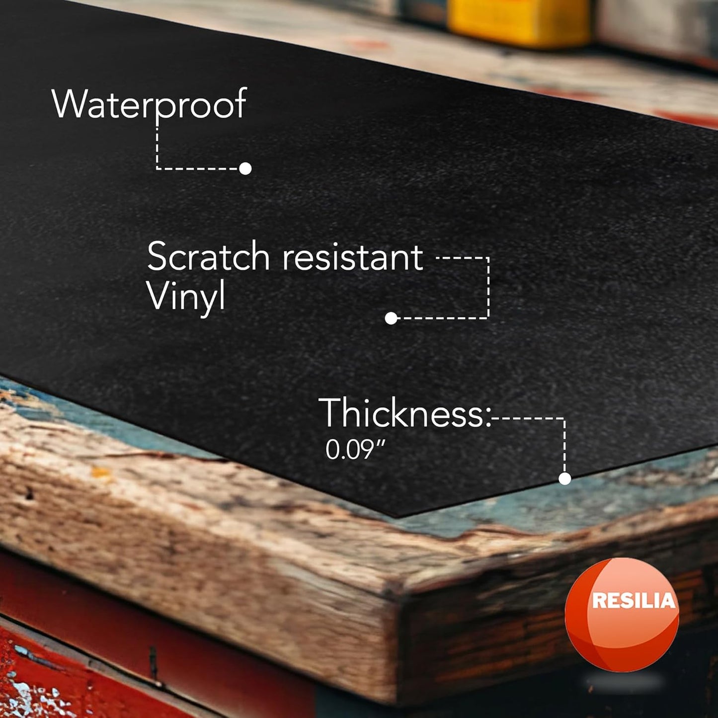 RESILIA Work Bench Mat - 23.5" X 47.5", Scratch-Resistant PVC Mats - Protect Your Workbench, Table, or Tool Station from Painting, Woodworking, Crafting, Building, & More, Black, Made in The USA