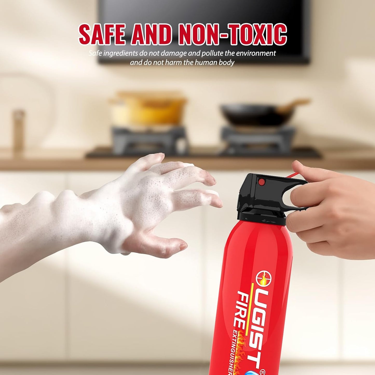 Small Portable Fire Extinguisher for Home and Kitchen, 21oz Each, 6-Pack, Water-Based Fire Extinguishers for Quick Emergency Response, Prevent Re-Ignition, Ideal for Vehicle and Camping, MSJ620