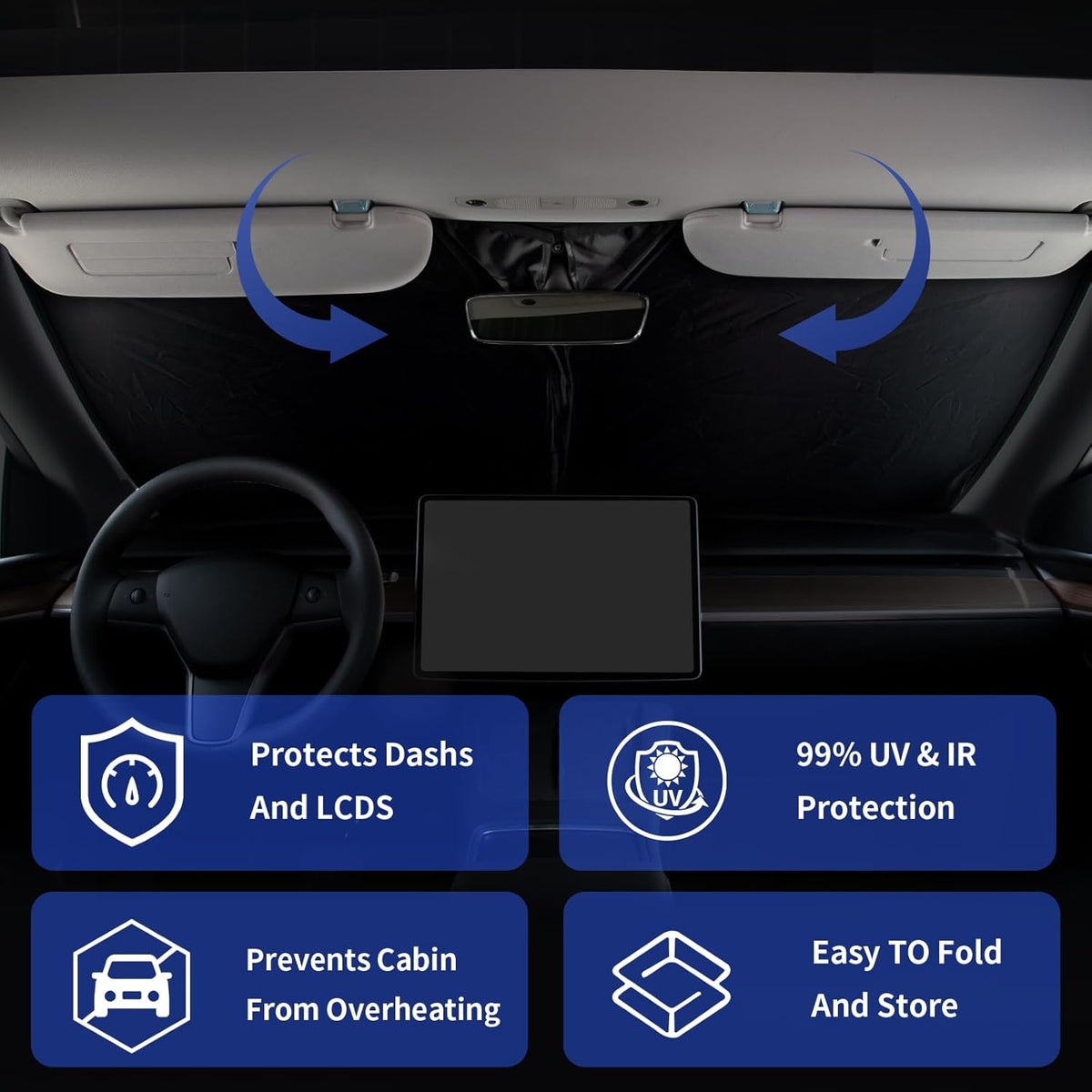Sunshade Car Windshield Sun Shades for Titan 2024 Pickup Front Window Shield for Nissan Titan 2016-2023 Windshield Cover for 2021 2022 Nissan NV 1500 3500HD Van Minivan Foldable Sun Visor Accessories