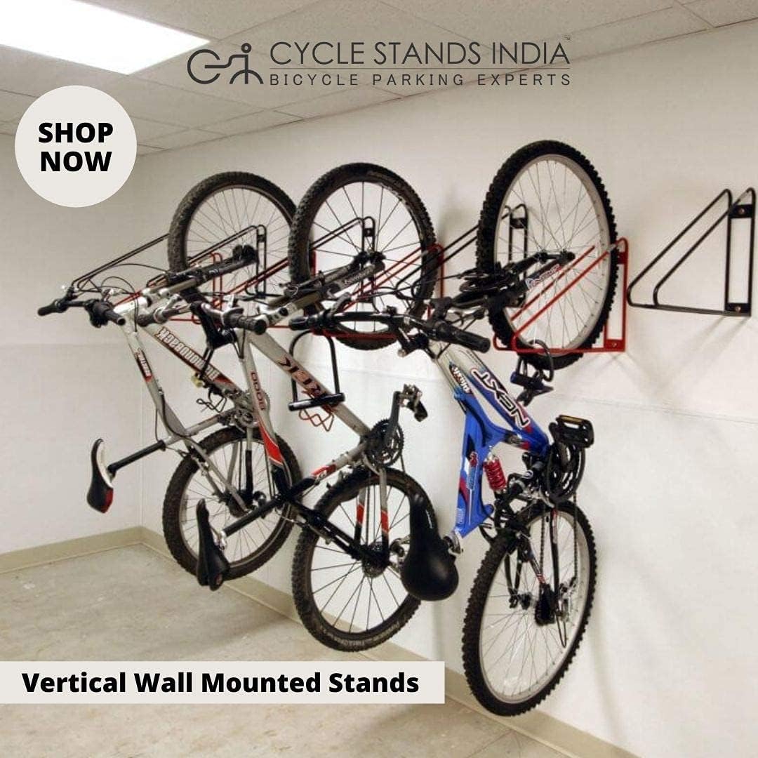 Bike Wall Mount Vertical Bike Hanger for Home Space Saving Rack Storage Mount for Garage or Home Bicycle Holder for Mountain Bikes Road Bikes Holds up to 77lbs Black,Pack of 2