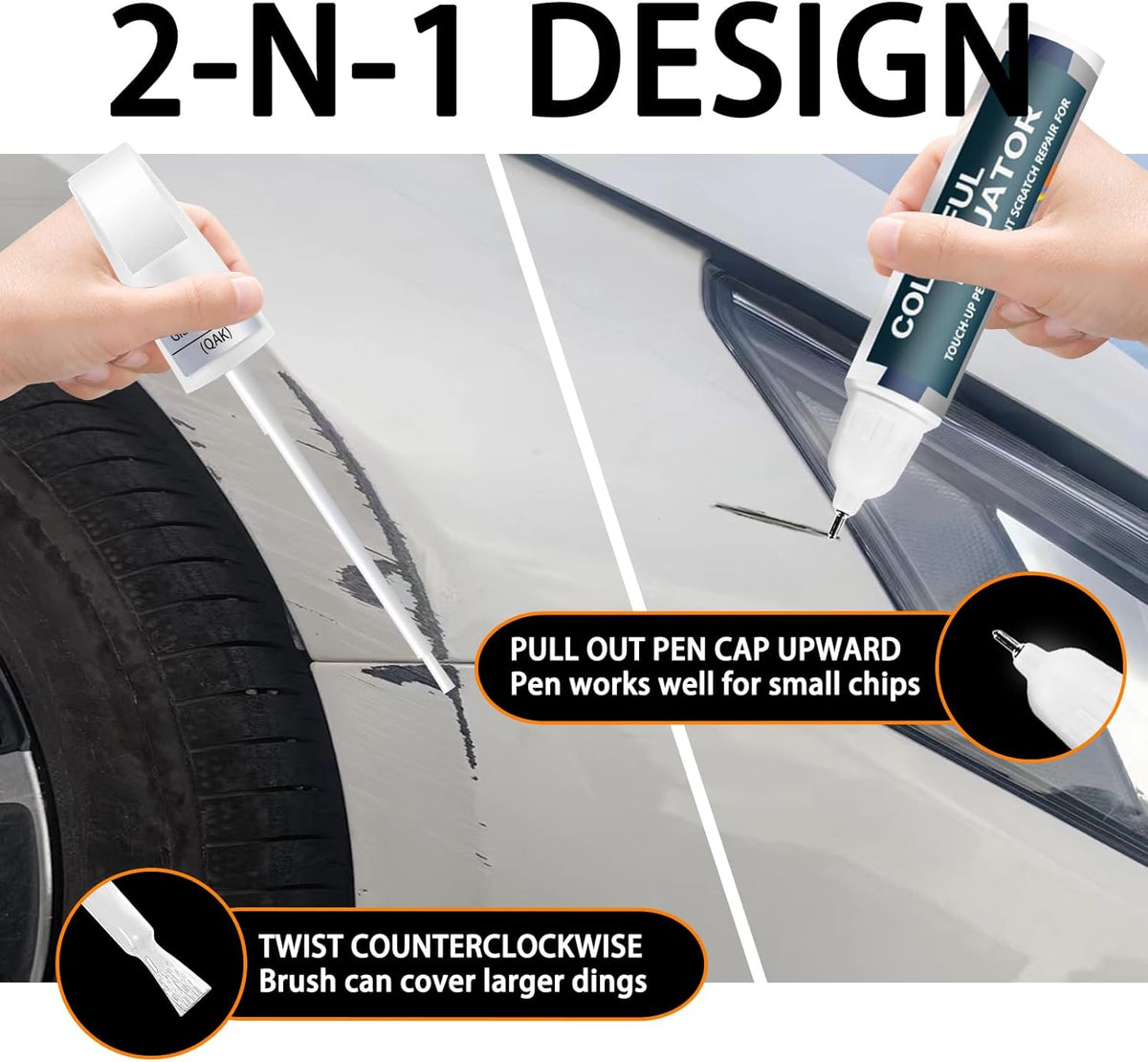 Q10 White Touch Up Paint for Nissan, Car Paint Pen Scratch Repair Two-In-One Touch Up Paint, Premium Car Scratch Remover for Deep Scratches