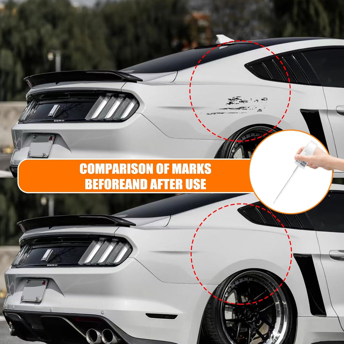 M7 Carbonized Gray Metallic Touch Up Paint for Ford, Car Paint Pen Scratch Repair Two-In-One Touch Up Paint, Premium Car Scratch Remover for Deep Scratches