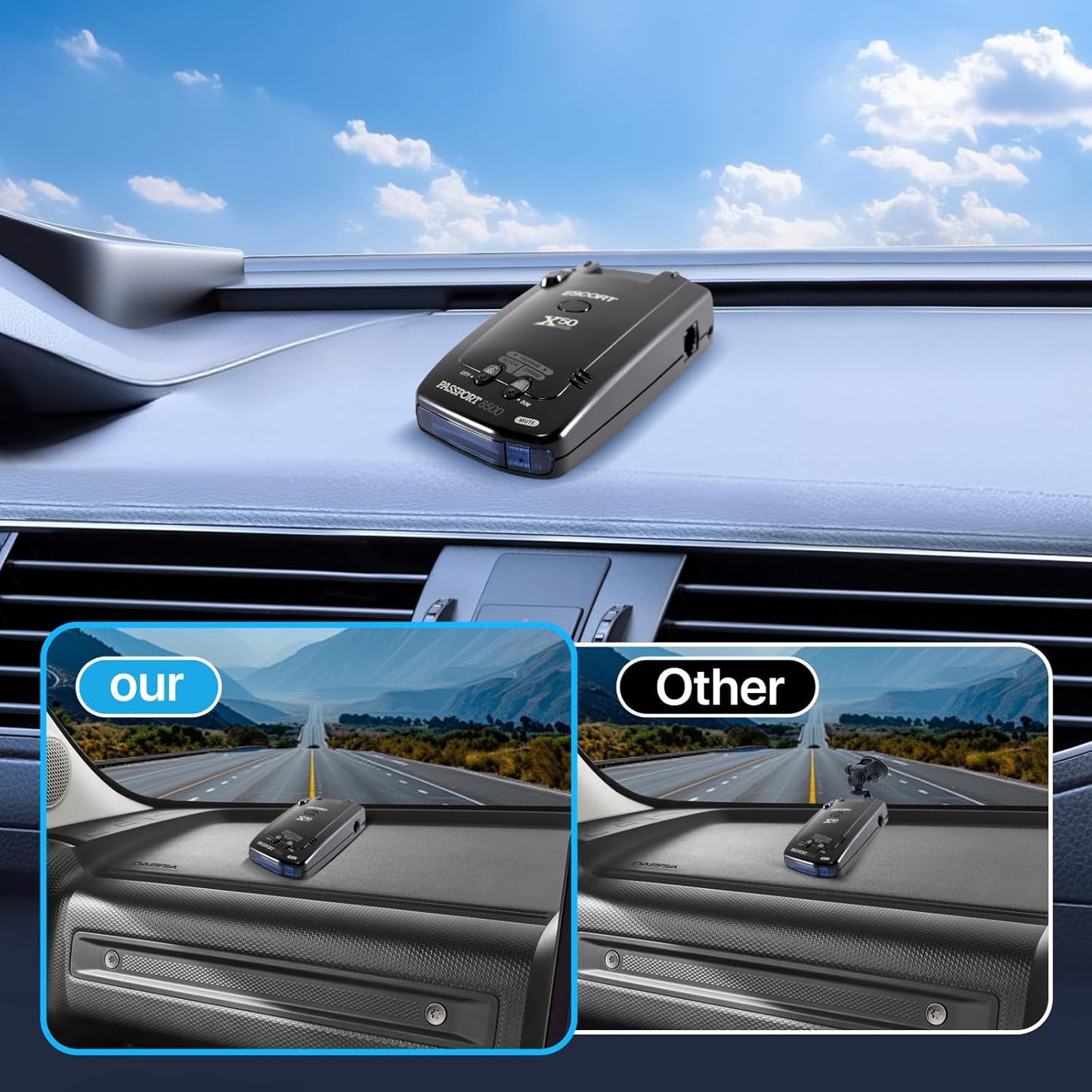 Radar Detector Mounting Bracket With Dashboard Hook And Loop Installation, Easy To Install, Very Suitable For Safe Installation Of Radar Detectors, Firmly Bonded, Durable And Long-Lasting (2PCS)