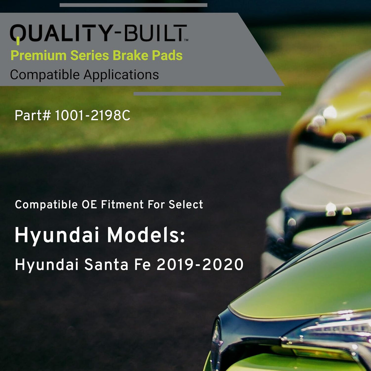 Premium Ceramic Front Brake Pads (1001-2198C) Compatible with Hyundai Santa Fe 2019-2020