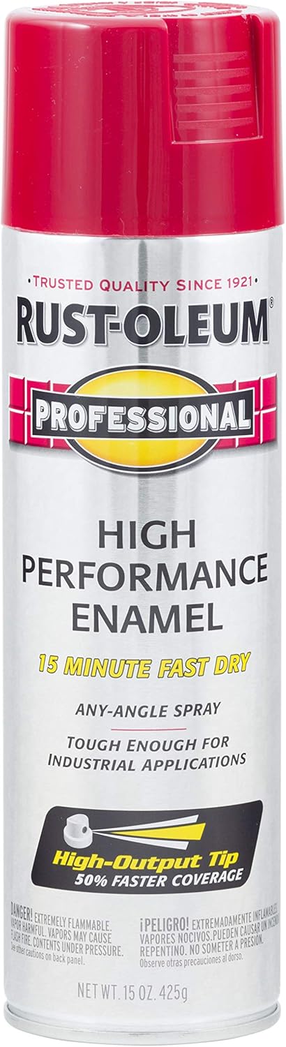 Rust-Oleum 7565838 Professional High Performance Enamel Spray Paint, 15 Oz, Gloss Regal Red
