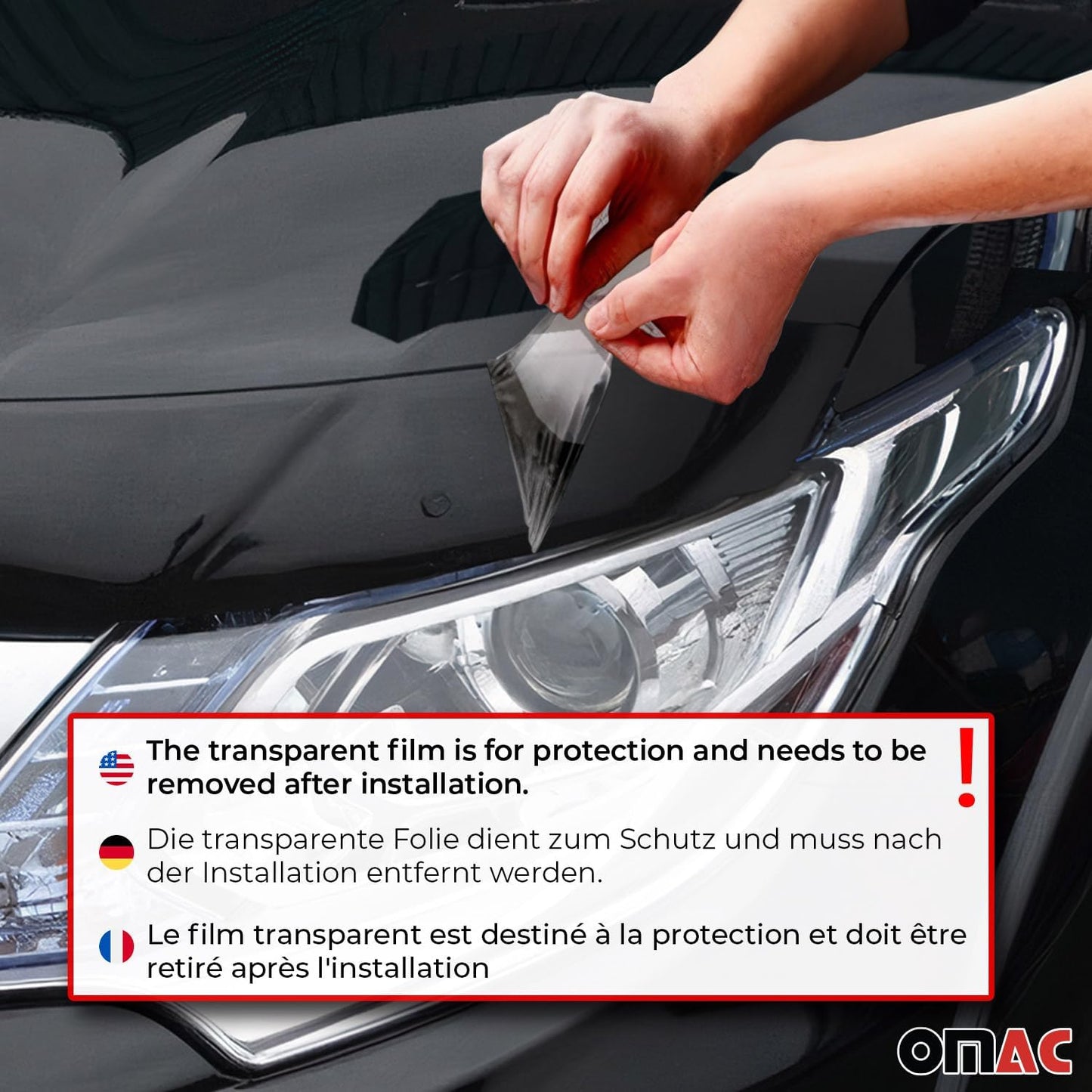 OMAC Front Bug Shield Hood Deflector Guard for Honda Civic 2001-2005 Sedan Smoke