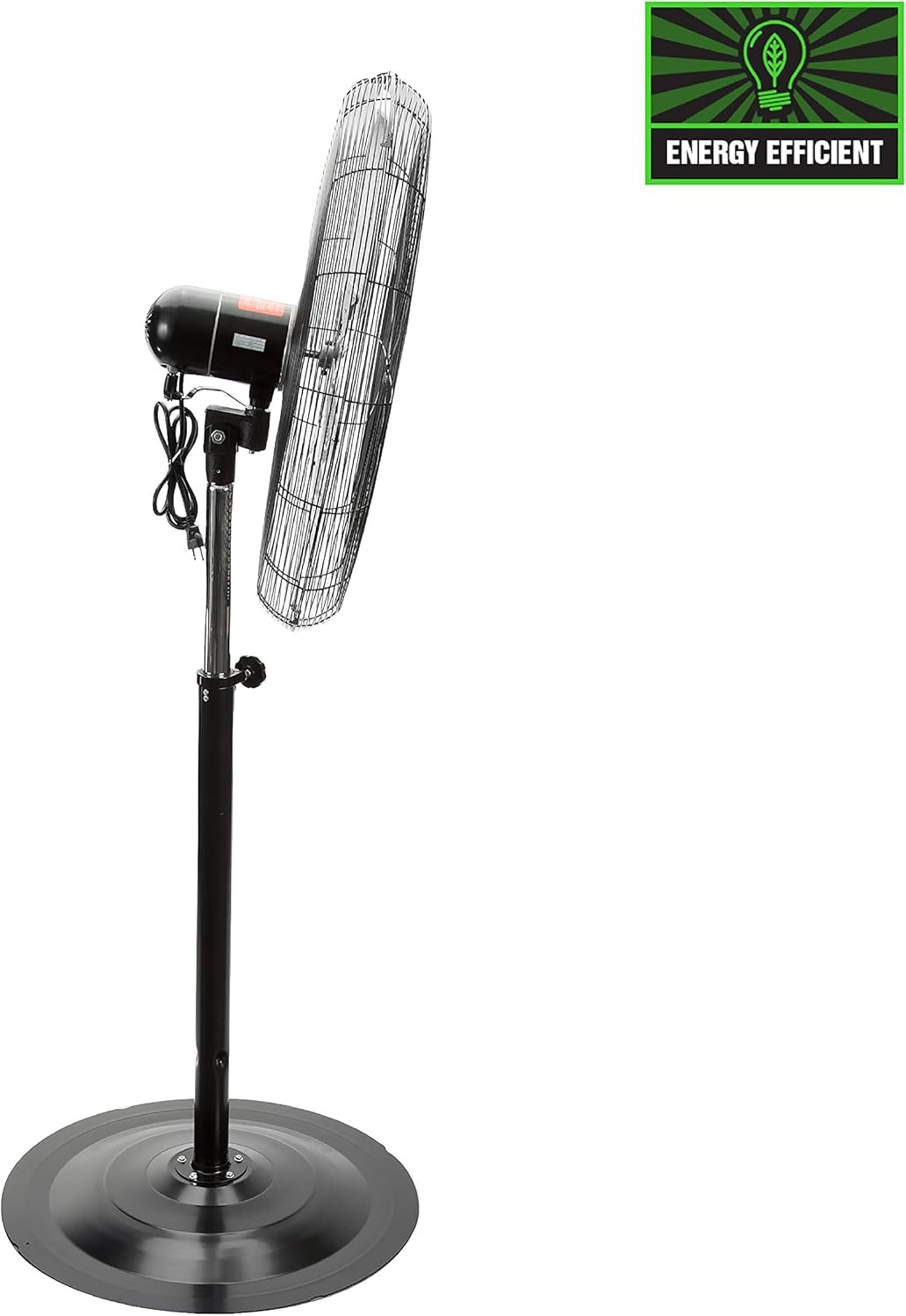 OEMTOOLS OEM24885 30" Oscillating Pedestal Fan, Adjustable Height for Garage, Shop, Gym, Warehouse 9500 CFM Airflow, 3-Speed Enclosed Motor, 3 Aluminum Blades, Dust-Resistant Industrial Purpose
