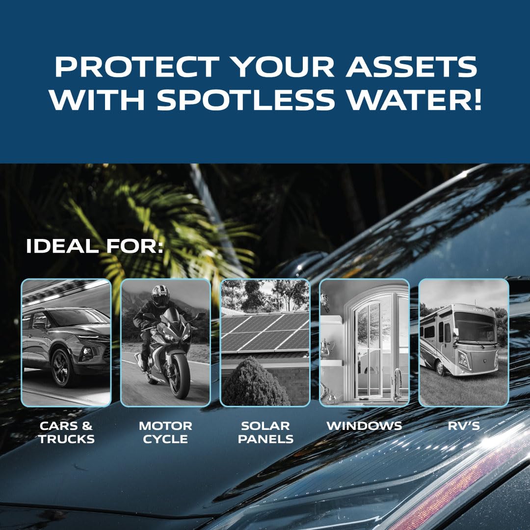 Spotless Water Systems - DIW-20B, W/Integrated Bypass | Simple Window, Solar Panel, RV & Car Wash System, Works for All Vehicles, Motorcycles, Bikes, Boats, Planes, Yachts, Towel Drying Eliminated
