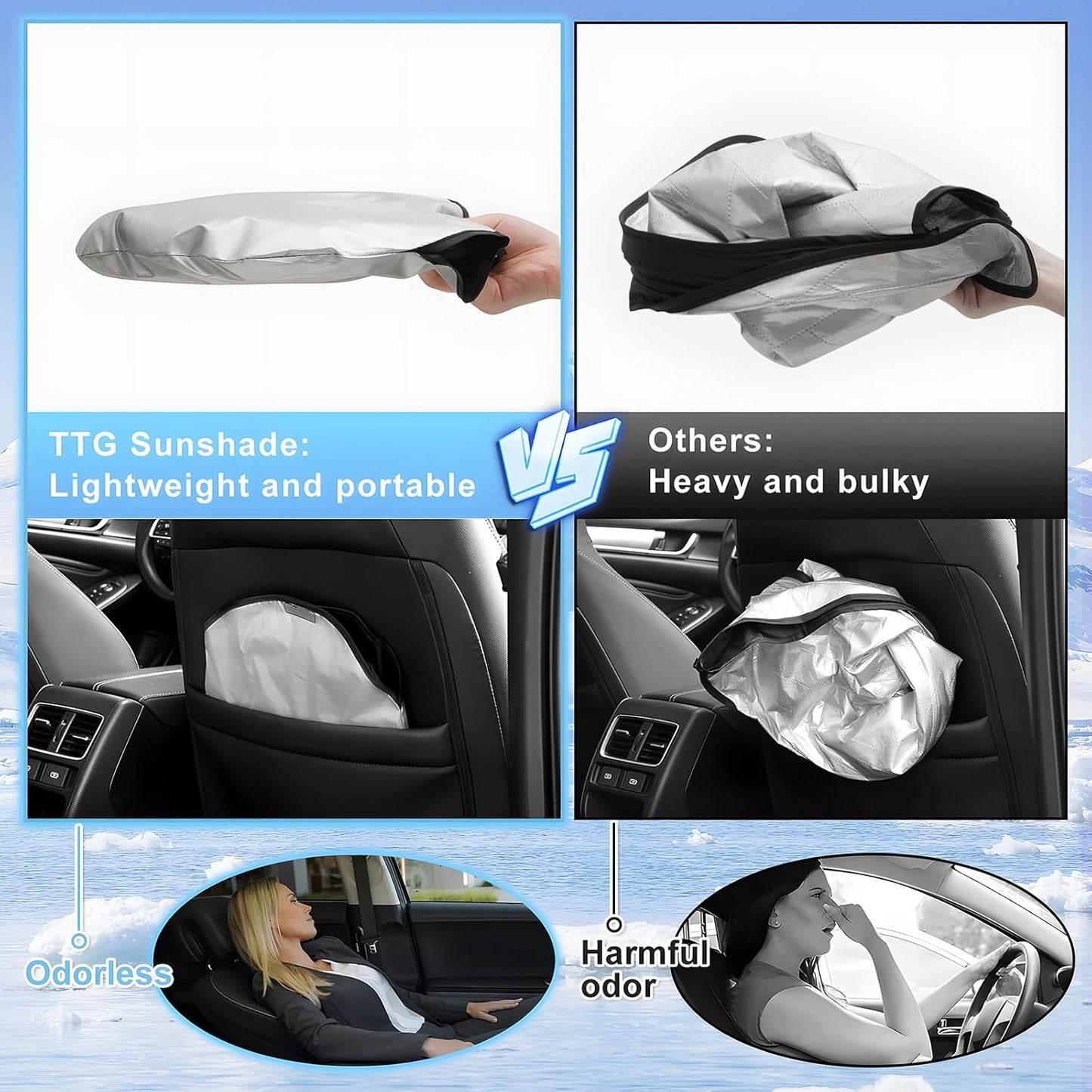 T TGBROS Windshield Sun Shade for Toyota Land Cruiser Prado 250 2024 2025 Front Window Sun Shade Foldable Sun Shield Sun Visor Cover Block Heat and Sun Protection