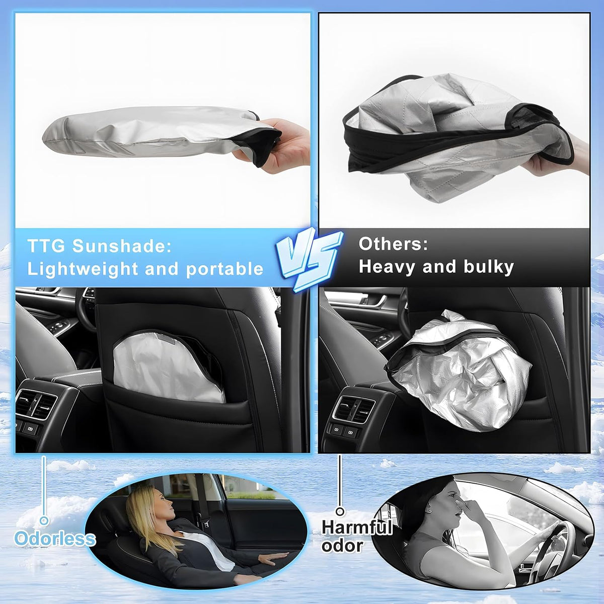 T TGBROS Windshield Sun Shade for Mazda CX-50 2023-2025 2026 Front Window Sunshade Sun Shield Foldable Sun Visor Cover for CX50 Accessories Block Heat and Sun Protection