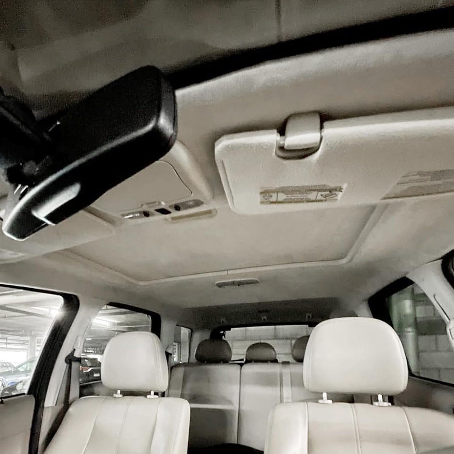 Suede Headliner Fabric with Foam Backing - Black Suede Headliner Material for Car/Truck/SUV/RV Roof, Home Repair/DIY Headliner Material Automotive Headliner Fabric (Beige, 96"×60“)