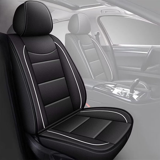 YORKNEIC Seat Covers for Hyundai Kona 2018-2024 2025: Waterproof Leather Car Seat Covers Front Set Automotive Seat Protectors (2 Front Set, Black)