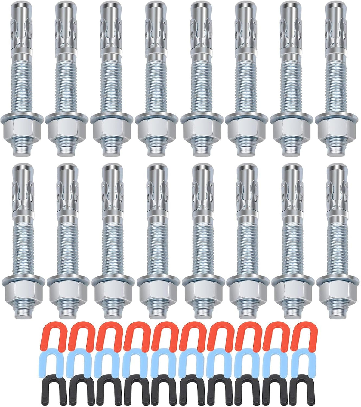 Lift Install Kit, Car Lift Installation Install Kit,(16Pcs 3/4" x 5.5" Wedge Anchor Bolts)