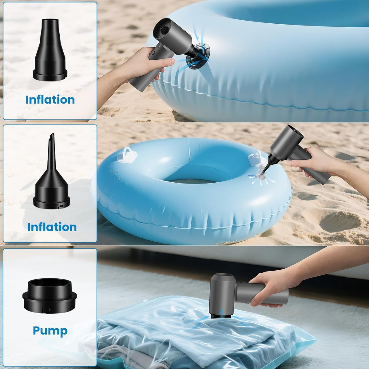 90° Foldable Car Vacuum Portable Cordless 16000PA Suction, 4-in-1 Mini Vacuum Cleaner with Brushless Motor, Handheld Vacuum for Car, Home,Office