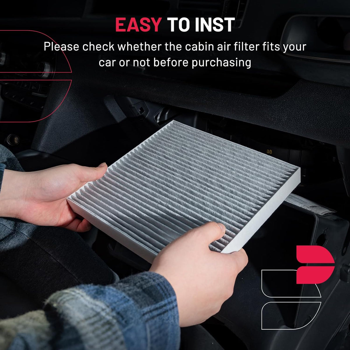 BDFHYK CF10548 Cabin Air Filter with Activated Carbon Compatible with Ford 2007-2012 Escape, Compatible with Mercury 2007-2011 Mariner, Replace# CAF5685, CAF1844P, CAF1844P, CF1174