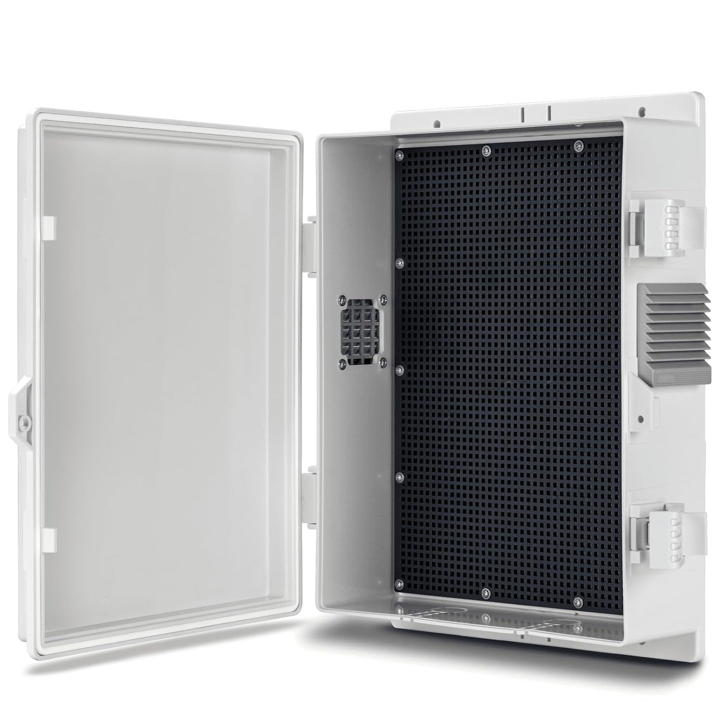 Outdoor Electrical Junction Box, ABS Water Resistant Enclosure with Internal Mounting Panel & Hinged Cover (13" H* 9.2" L* 3.7" W)