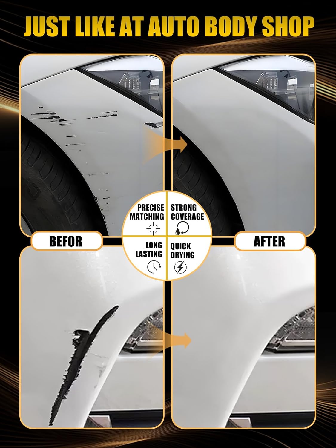 (149/9149) Polar White Touch Up Paint Compatible with Mercedes-Benz, Exact Match Car Paint Pen Automotive Scratch Repair Remover Kit Quick & Easy Solution for Vehile Chips and Nicks