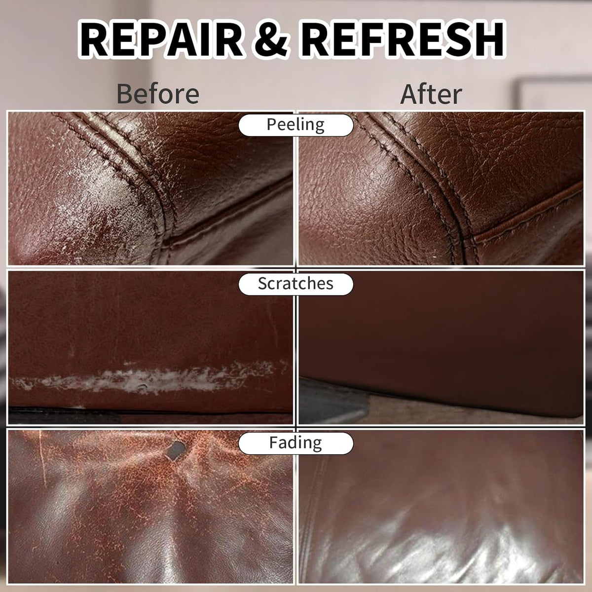 8.5oz Leather Recoloring Balm with 100ml Mink Oil,Medium Brown Leather Repair kit for Furniture and Car Interior,Leather Couch Scratch Repair,Leather Dye Paint,Mink Oil for Leather