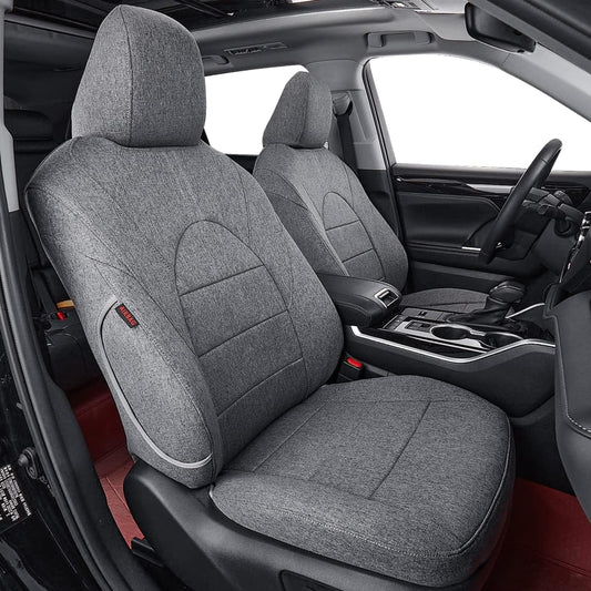 coverdream Camry Seat Covers Custom Fit for 2018-2024 Toyota Camry L LE SE SE Nightshade,Full Coverage Polyester Car Seat Protector (Full Set,Gray)