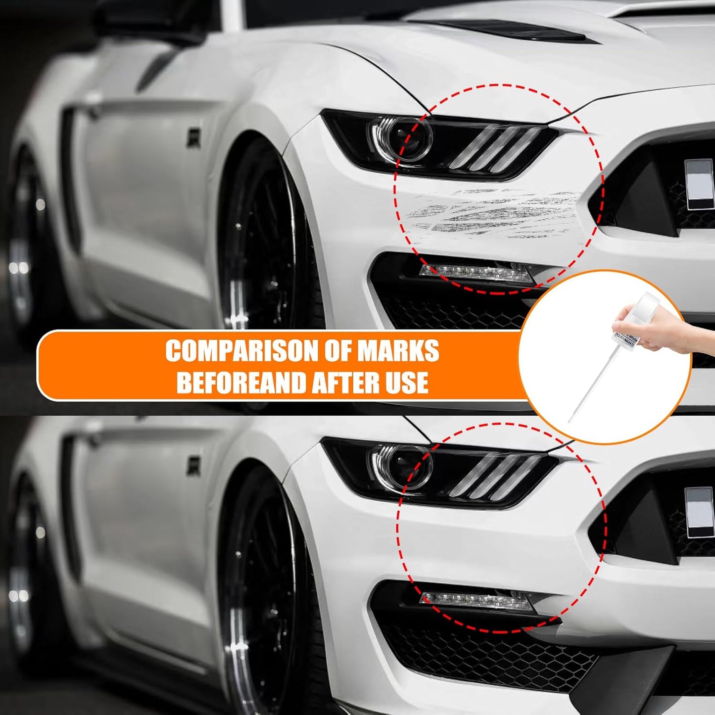 J7 Magnetic Metallic Touch Up Paint for Ford, Car Paint Pen Scratch Repair Two-In-One Touch Up Paint, Premium Car Scratch Remover for Deep Scratches