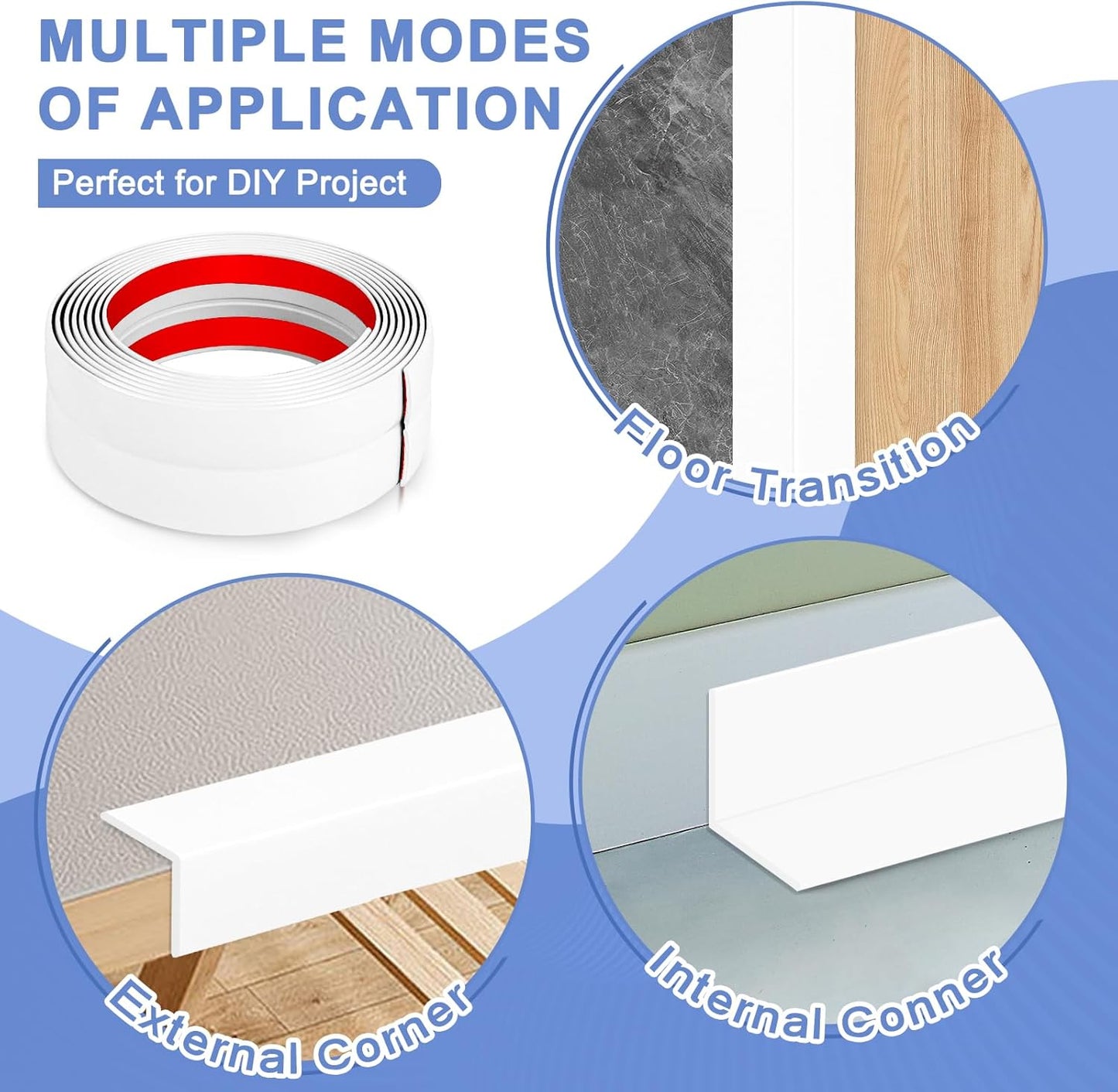 Wall Corner Protector Moulding Trim Peel and Stick Wall Corner Guards Trim Flexible Self Adhesive Edge Protector Moulding, 2.4 in x 20 Ft, White
