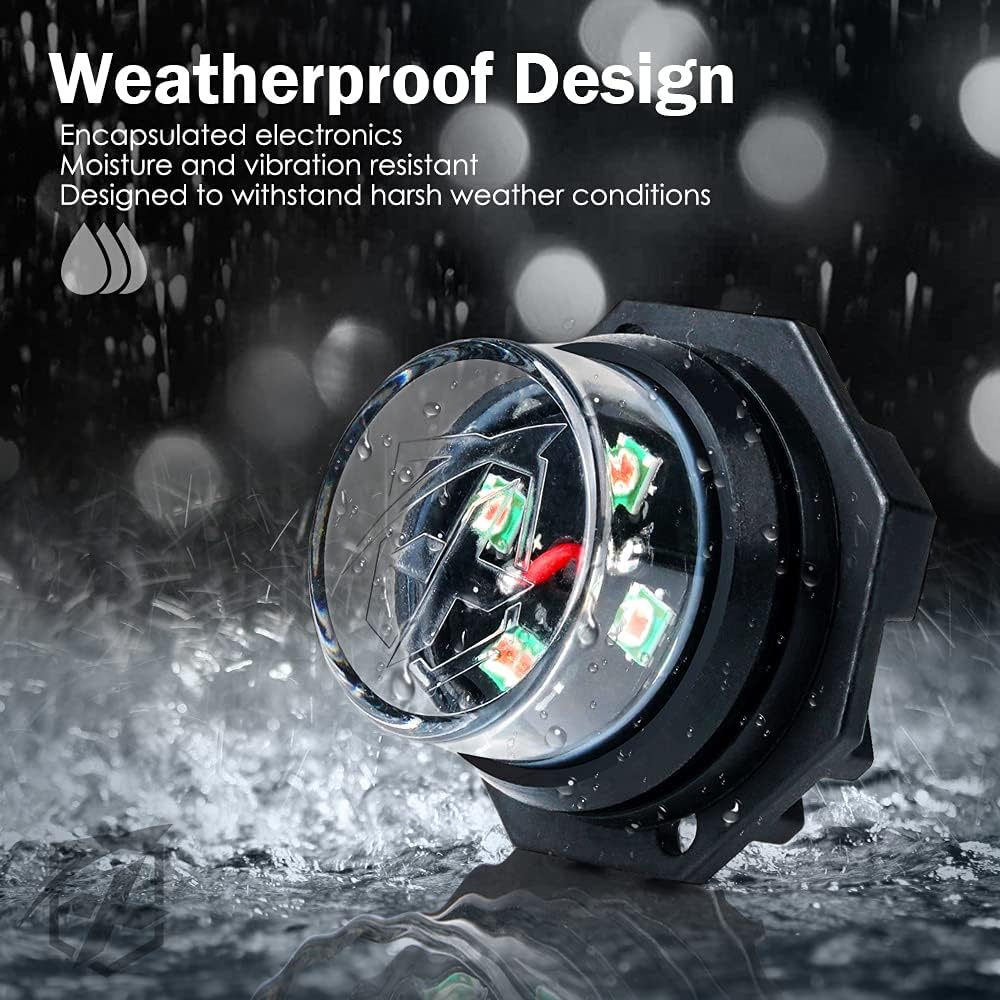 Xprite White Red LED Hideaway Strobe Lights Kit, 20 Flashing Patterns w/Control Panel Headlights Taillights Fog Light Interior Mounting, for Emergency Vehicles Firefighter Cars Trucks SUV 4PCS