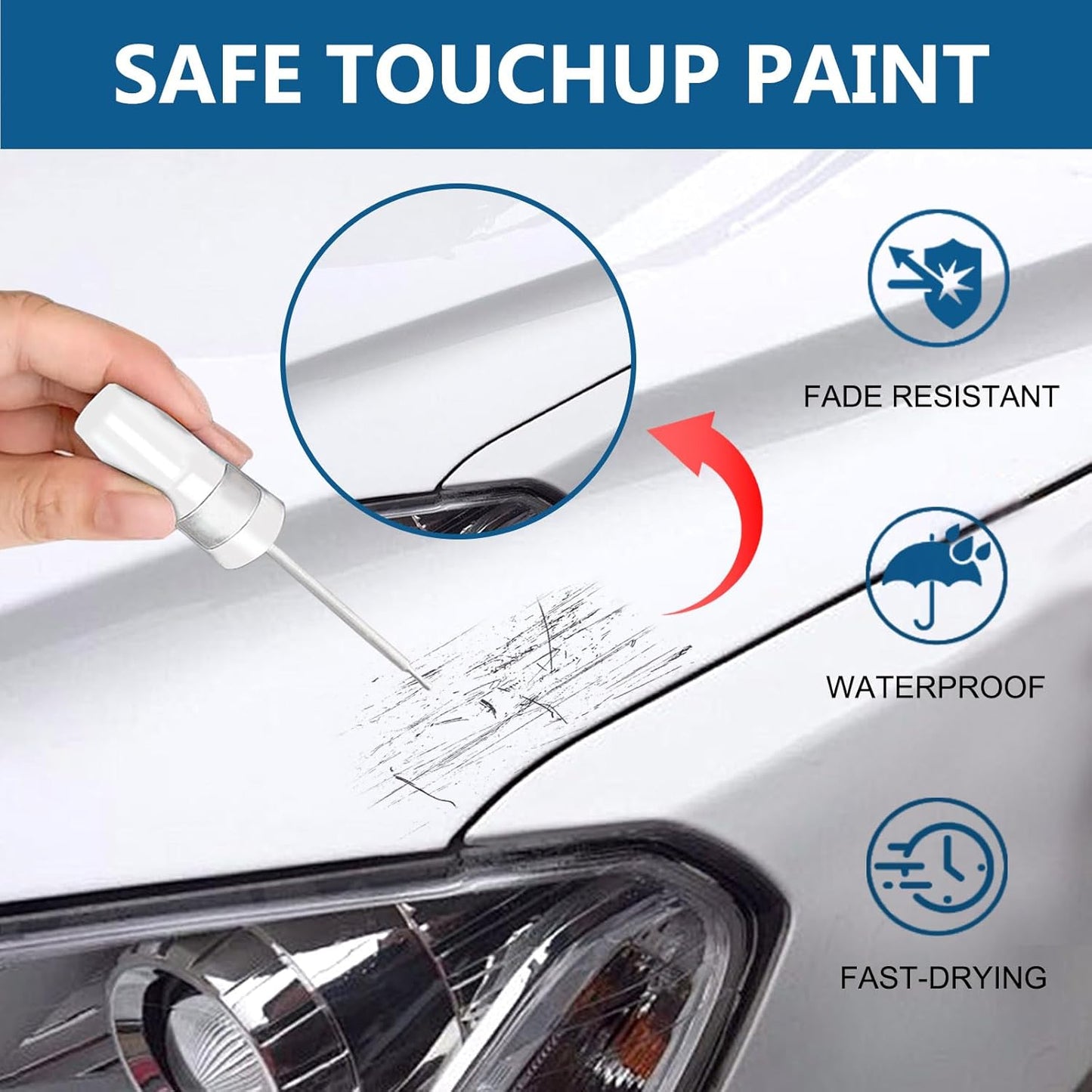 Dark Red/Salsa Red Pearl(3Q3) Touch Up Paint for Toyota-Exact Match 2 in 1 touchup Paint Pen for Chips and Nicks Repair Car Paint Scratch Repair Kit