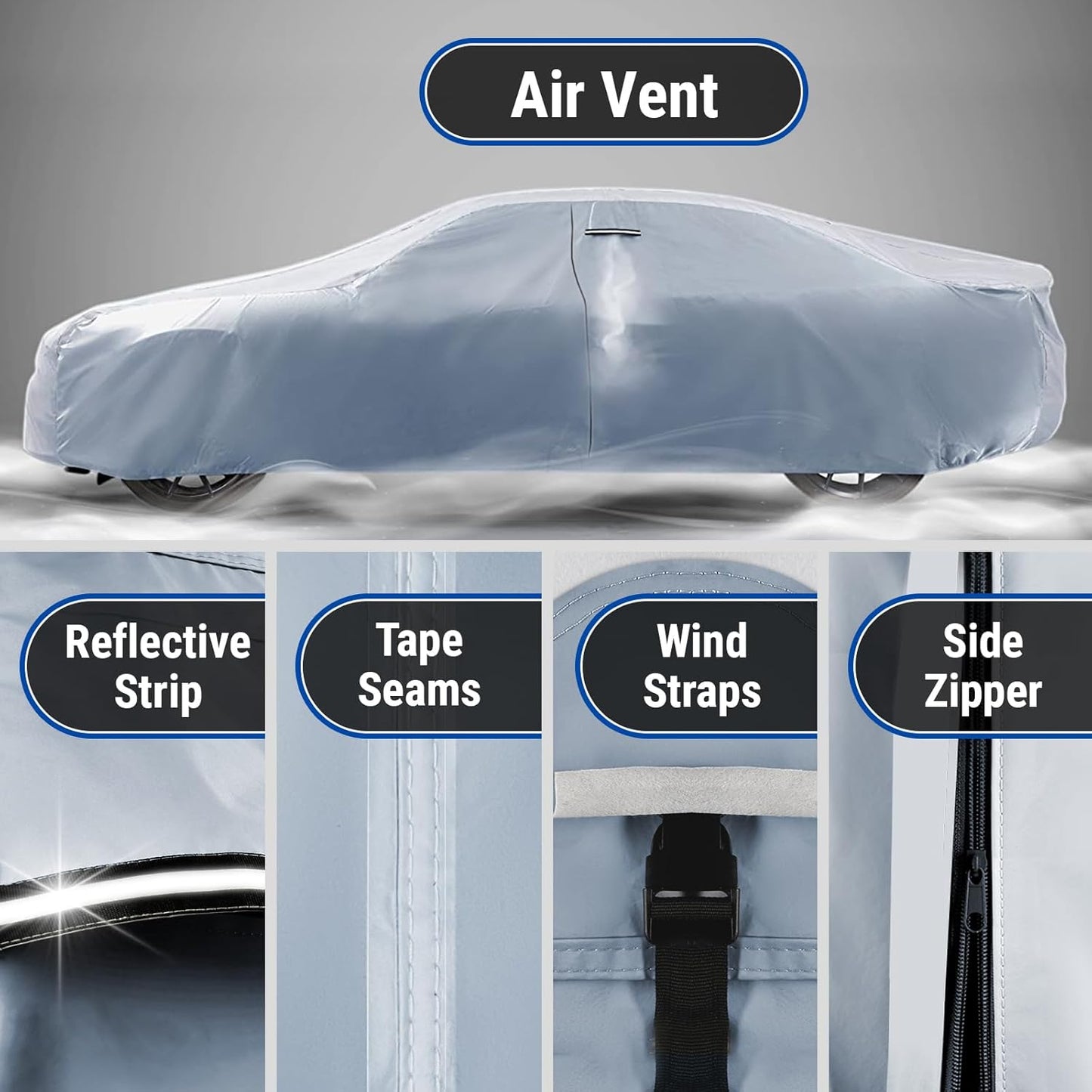 iCarCover Premium Car Cover for 1976-1980 Pontiac Sunbird Wagon Heavy Duty Waterproof All-Weather Automobiles Custom Fit Indoor Outdoor UV Snow Protection Covers with Straps and Bag