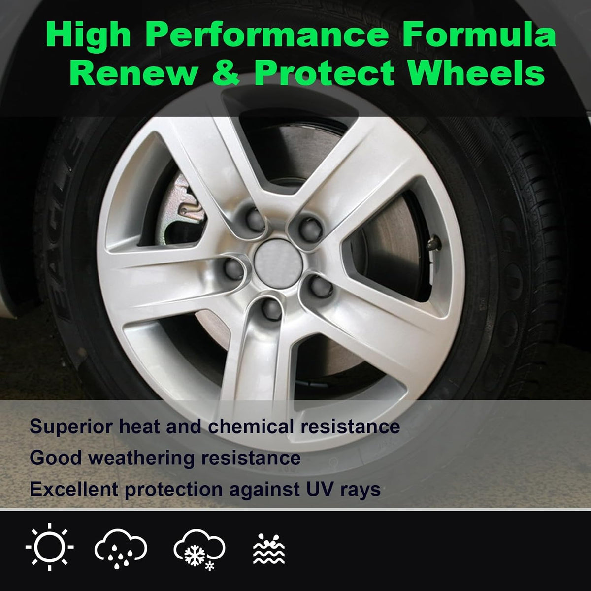 NADAMOO Aluminum Wheel Spray Paint, Semi-gloss Aerosol Car Rim Paint for Recolor and Protection of Metal Surface, Silver, 4 Cans, 13 Oz Per Can