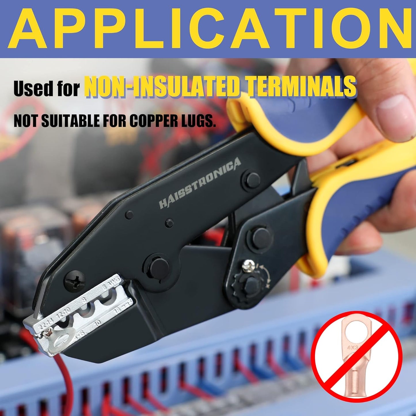 haisstronica Crimping Die for Non-Insulated Terminals, 22-6 AWG
