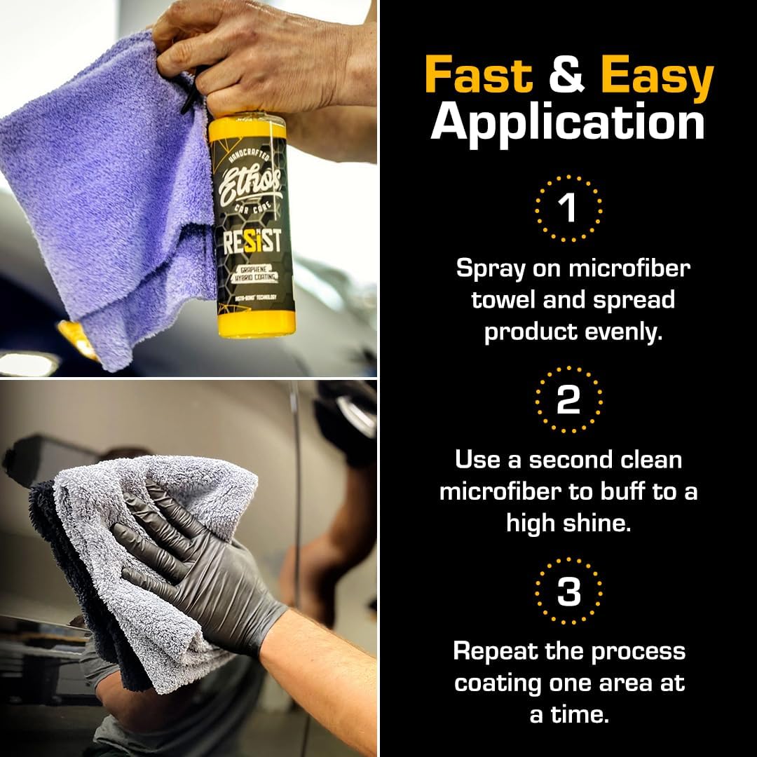 Ethos Resist - UV Ceramic Coating for Cars - Reduces Water Spotting - Enhances Coatings - Graphene Ceramic Coating Protection for Car, Boat, RV, Truck