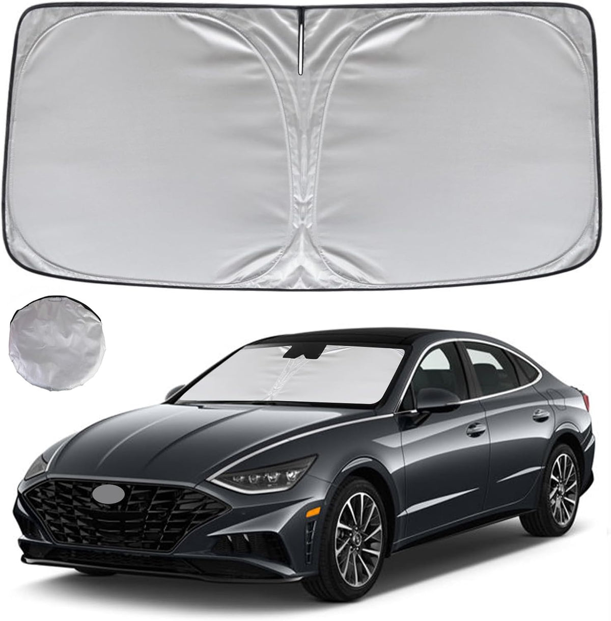 KAYZT Windshield Sun Shade for 2020-2025 2026 Hyun-dai Sonata Foldable Sunshade Front Window Custom Fit Car Accessories