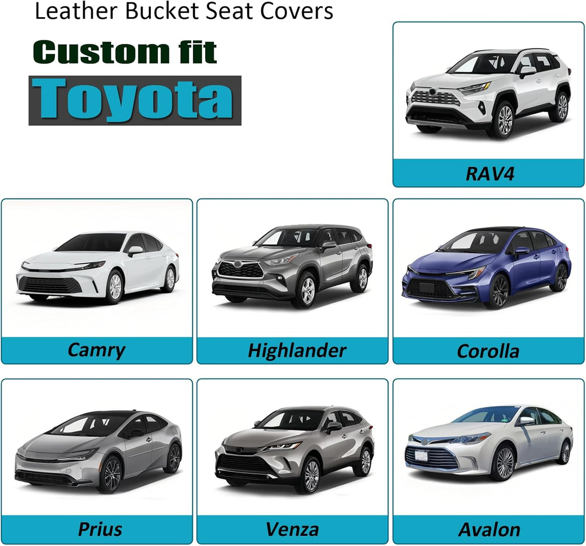 GIANT PANDA Front Car Seat Cover Custom Fit Toyota, 3D Air Mesh Car Seat Covers for Toyota Rav4 Camry Highlander Corolla Prius (Red+Black) 2-Pack