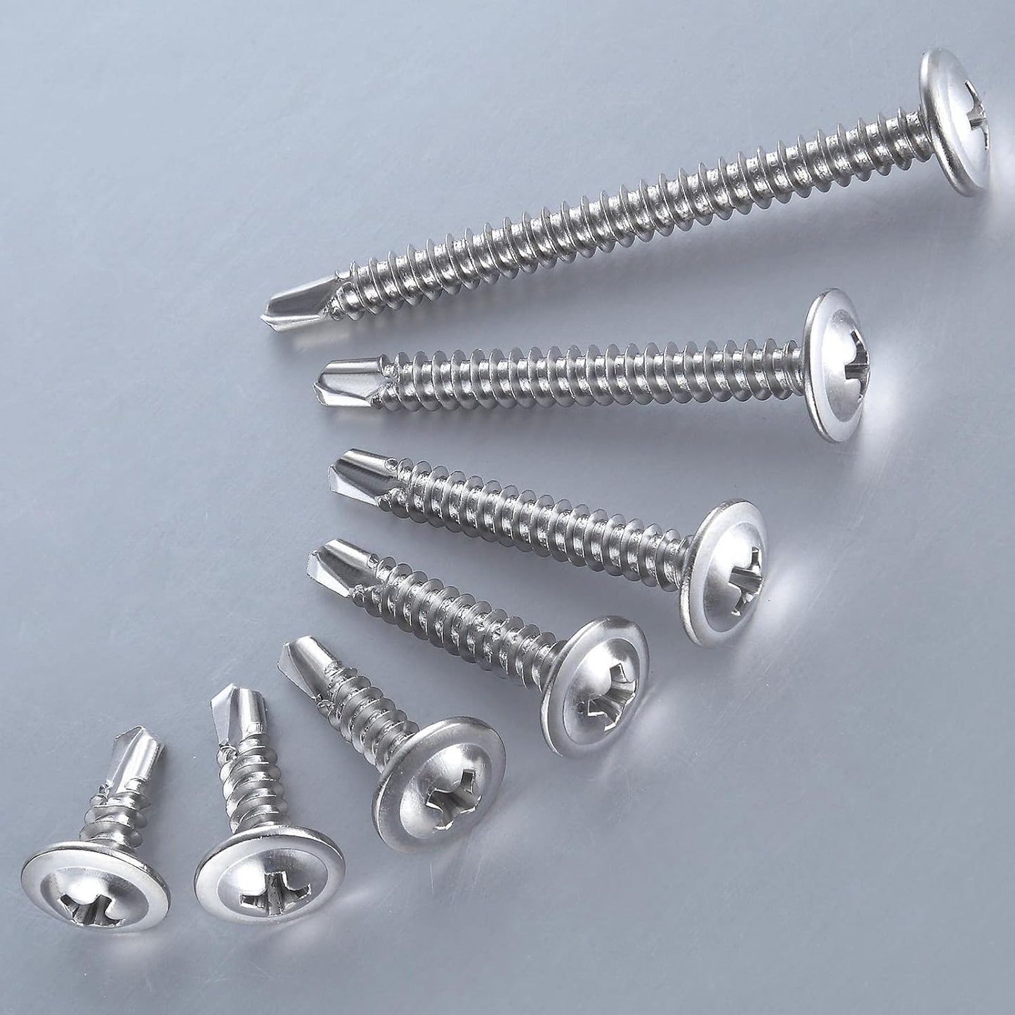 Wensilon（200pcs）#8×1”for Sheet Metal Self-Tapping Screws 410 Stainless Steel Truss Head High-Strength Quick Tapping Screws