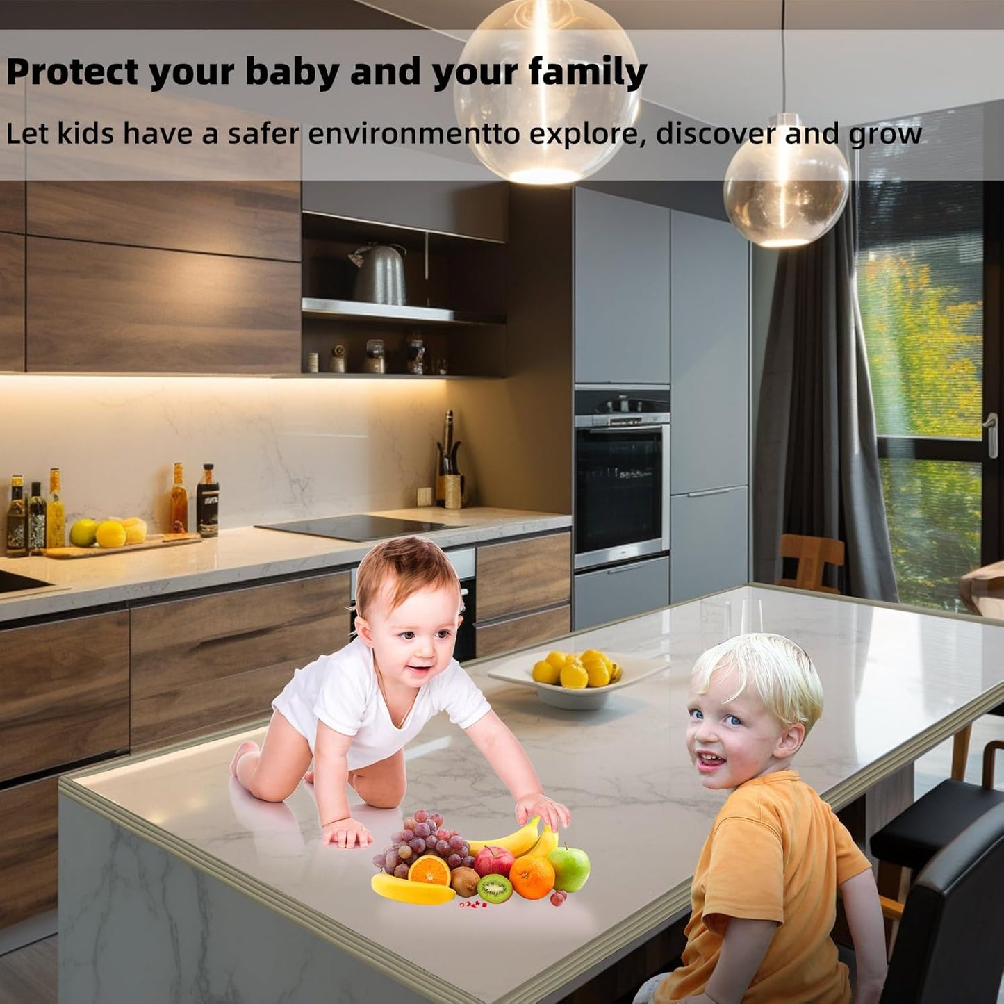 Corner Protector for Baby, Widen Edge Protector with Adhesive Backing, Baby Proofing Edge Corner Protectors Self Adhesive Furniture Corner Guard Bumper for Table, Desk, Fireplace (Gray, 6.6ft)