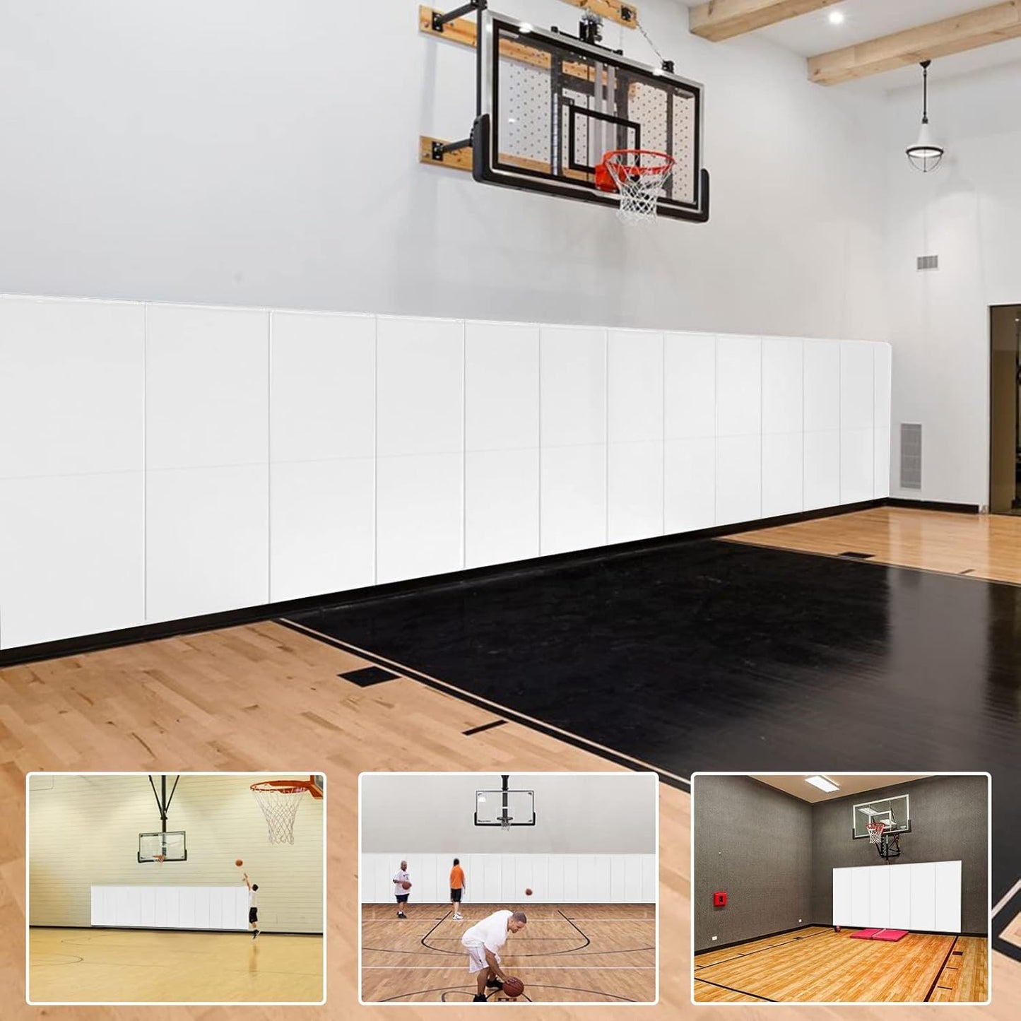 PROGOAL 2"/4" Thick Foam Protection Wall Pad，Gym Basketball-Court Protectors，Durable Waterproof Padding for Wall-Mounted Basketball Hoops(60" L x 20" W)…