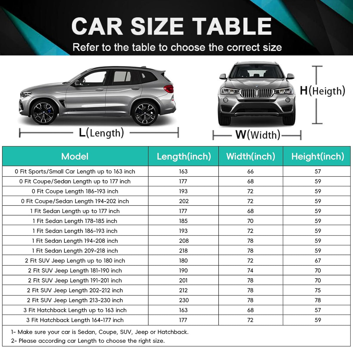 16 Layers Waterproof All Weather Car Cover - Universal Fit VW Golf, Honda Civic, Mazda 3, Toyota Corolla, Ford Fiesta, Nissan Leaf, Mini Clubman