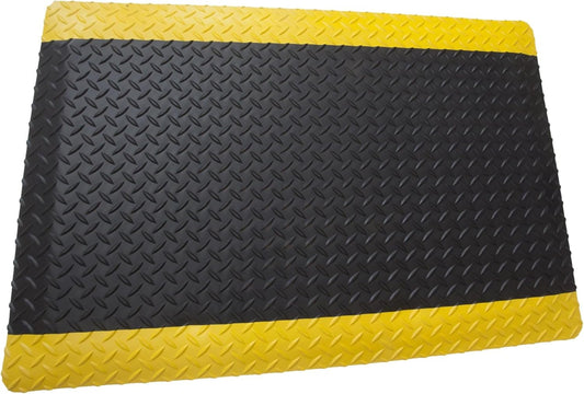 Rhino Mats, American Classic Diamond Anti-Fatigue Mats, Industrial Ergonomic Comfort Standing Mat for Work, Home, Garage, Office, Kitchen or Anywhere (Black/Yellow 9/16" Thick, 3 FT. x 6 FT.)