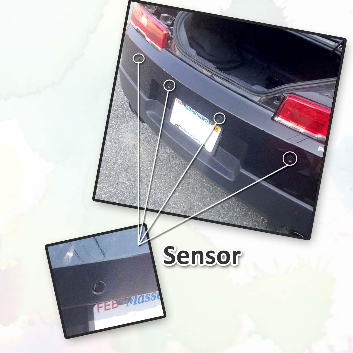 ZONETECh New 4 Parking Sensors LED Display Car Reverse Backup Radar System