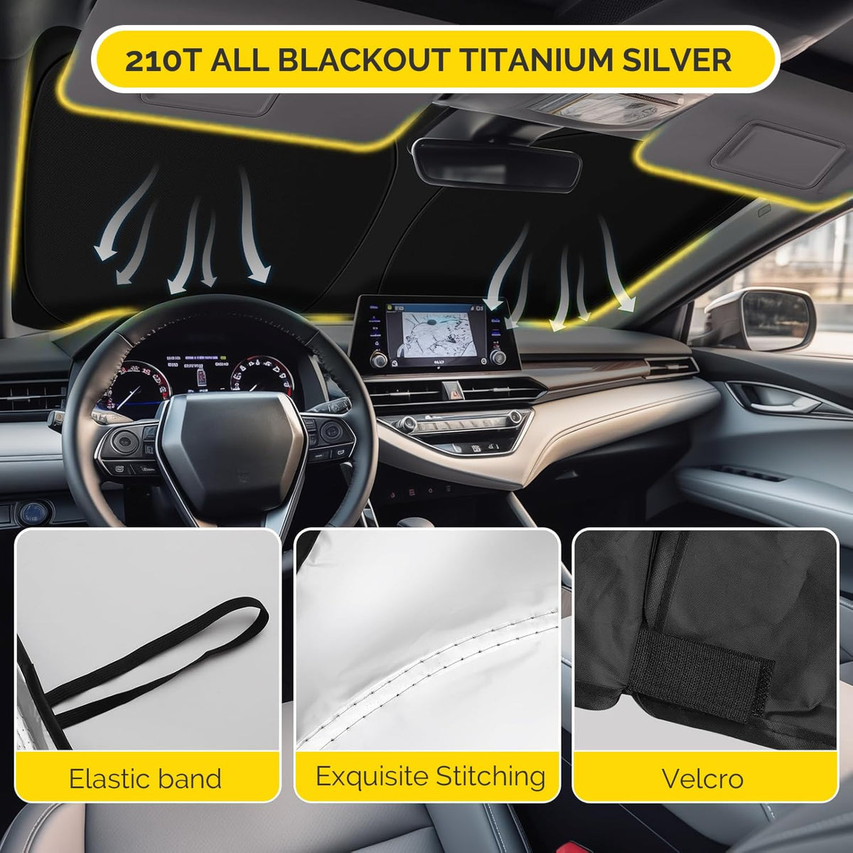 Car Windshield Sun Shade Compatible with 2011-2020 Toyota Sienna Accessories Sunshade Custom Foldable Windshield Sun Visor