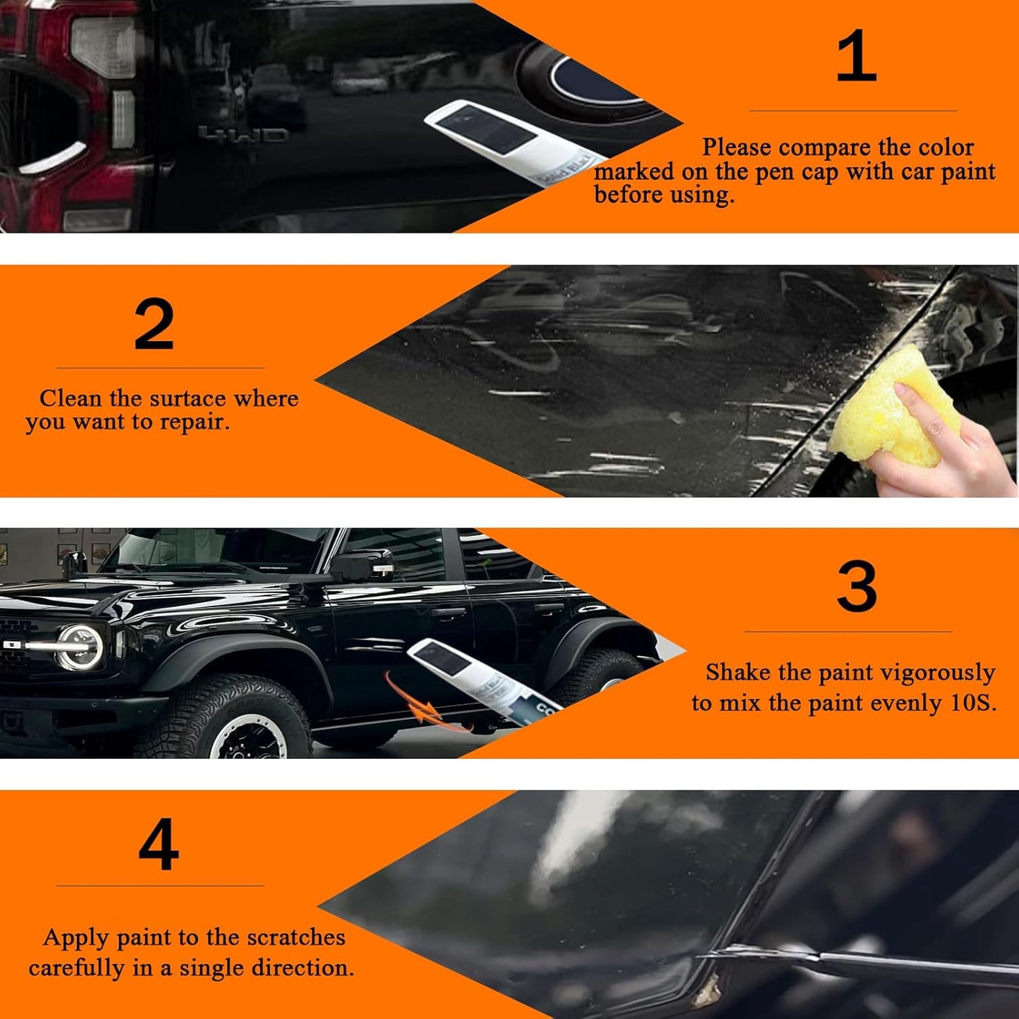UJ Sterling Gray Metallic Touch Up Paint for Ford, Car Paint Pen Scratch Repair Two-In-One Touch Up Paint, Premium Car Scratch Remover for Deep Scratches