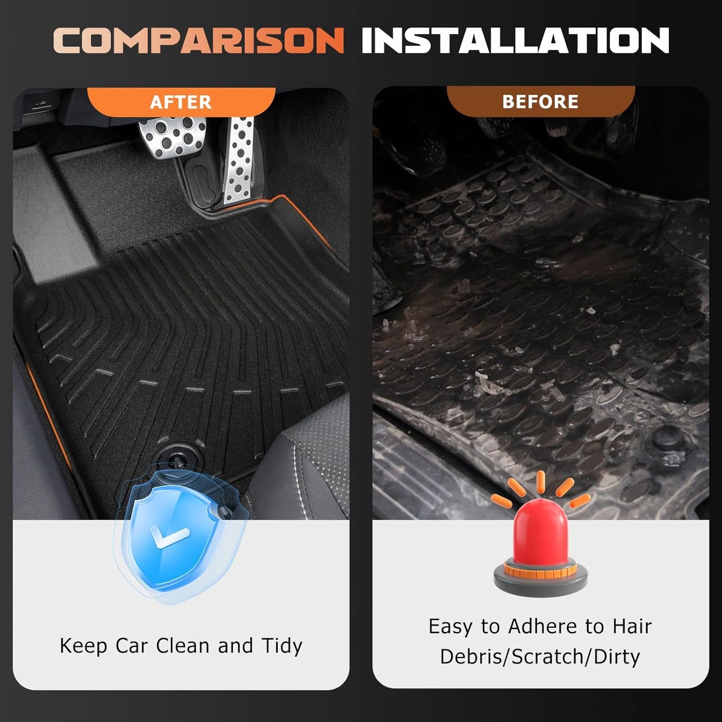 Floor Mats & Cargo Liner Custom for 2018-2024 Chevy Equinox (Not for EV) & GMC Terrain, All Weather Protection for Car Mats Anti-Slip TPE Odorless Floor Liners Chevy Equinox Accessories