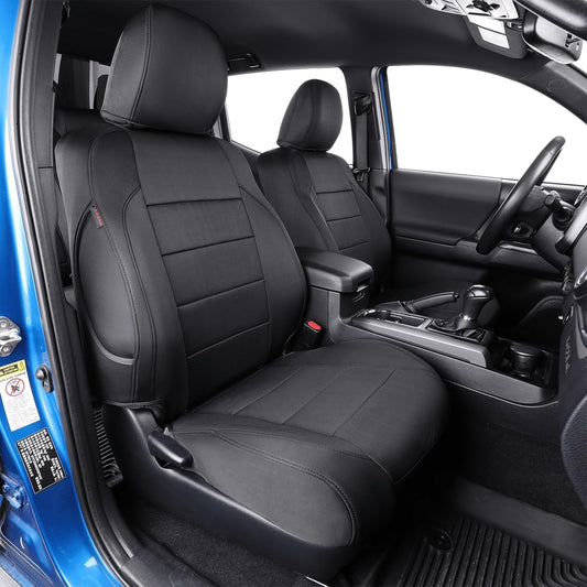 EKR Custom Fit Tacoma Car Seat Covers for Select Toyota Tacoma 2024 2025 Xtra Cab SR - Full Set, Neoprene (Black)