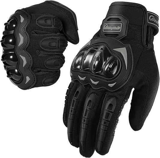 Motorcycle Gloves for Men and Women Full Finger Touchscreen Mountain Dirt Bike Gloves for Powersports BMX ATV MTB Driving Motocross Cycling Gloves(M, Black)
