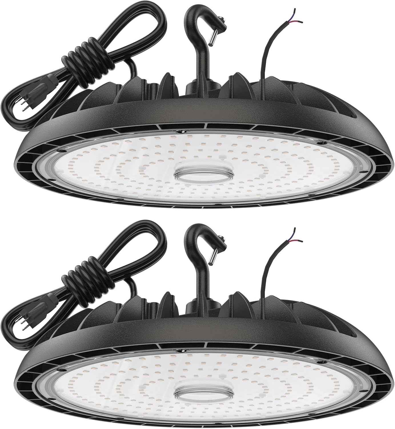 200W High Bay LED Shop Lights - 0-10V Dimmable, 30000 LM High Bay Lights 2 Pack, 5000K Daylight White, IP65 Waterproof for Garage, Warehouse, Barn, ETL Listed