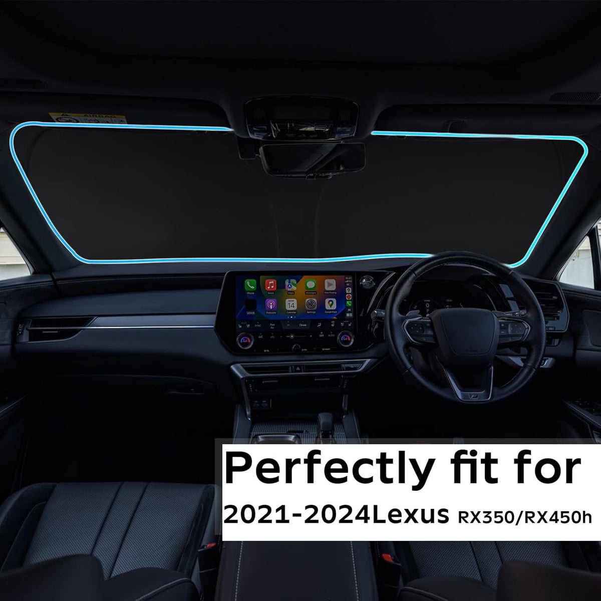 Sunshade Windshield Sun Shade Custom Fit for 2023-2026 Lexus RX Windshield Cover for Lexus RX350 RX450 RX450H RX350H Front Window Sun Visor Shield 240T Reflective Foldable Protector Car Accessories
