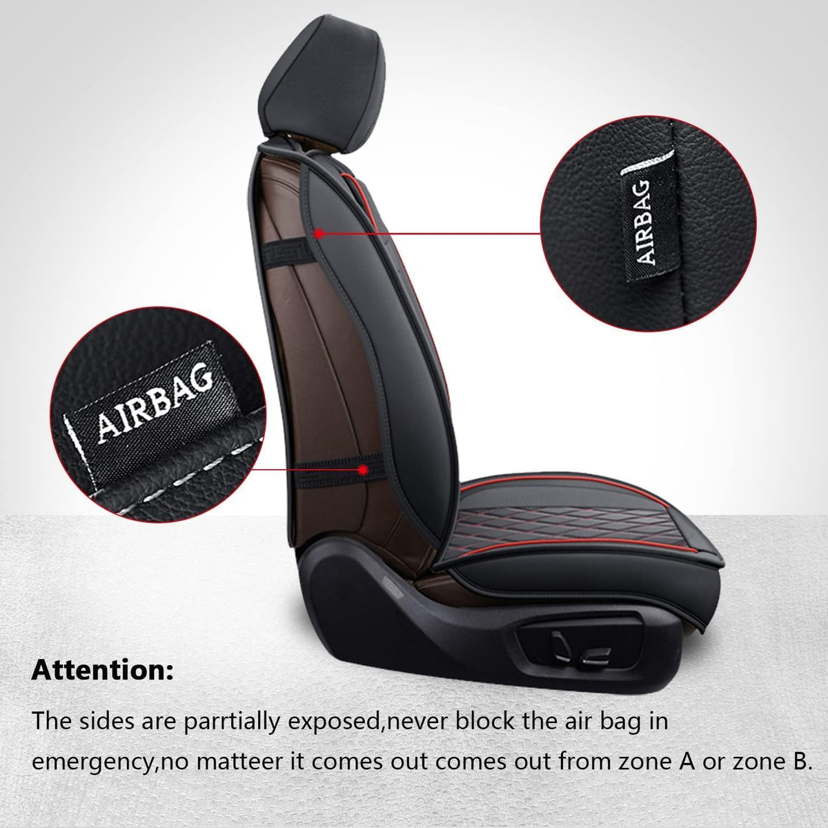 MIROZO Ram Seat Covers Full Set, Faux Leather Truck Seat Covers Compatible with 2009-2025 Ram 1500 2500 3500 Truck Pickup Crew Quad Cab with Split Bench 40/60(Black and Red,Full Set Curved Back)